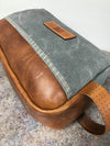 waxed canvas and leather mens shaving bag