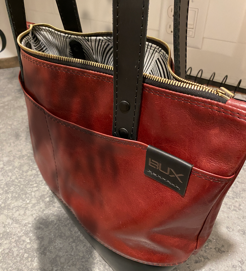 Leather tote bag carry all